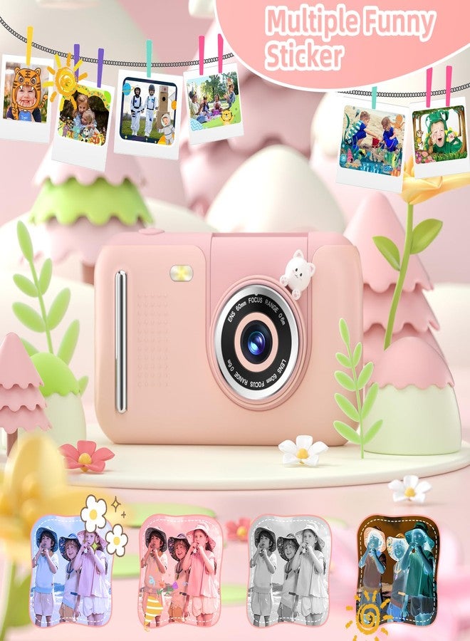 Makolle Upgrade Kids Selfie Camera,Chritmas Birthday Gift for 3-9 Years Old Girls,Portable Toy for 3 4 5 6 7 8 9 Year Children,Toddler 1080HD Digital Video Camcorder Camera with 32G SD Card Pink - Image 4